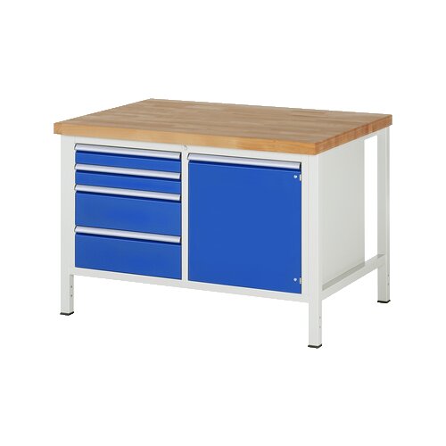 RAU Werkbank 8000 1.250 x 840-1.040 x 900 mm (B x H x T) 4 Schubladen