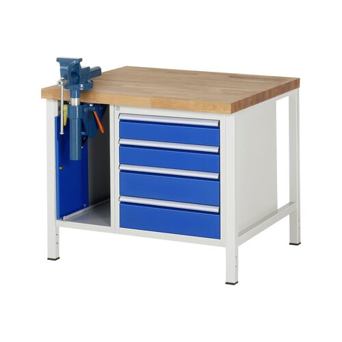 RAU Werkbank 8000 Schraubstock mit Klapplift 1.000 x 840-1.040 x 900 mm (B x H x T)
