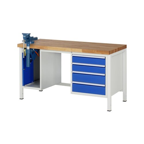 RAU Werkbank 8000 Schraubstock mit Klapplift 1.500 x 840-1.040 x 700 mm (B x H x T)