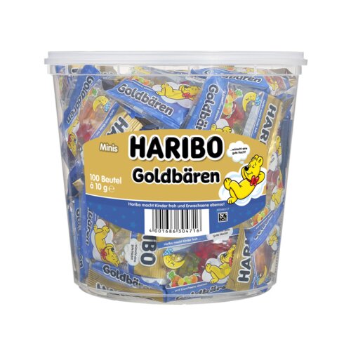 HARIBO Fruchtgummi Goldbären GUTE NACHT 100 x 10 g/Pack.
