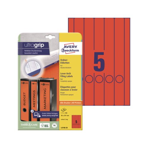 Avery Zweckform Ordnerrückenetikett ultragrip schmal/lang