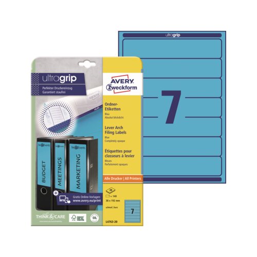 Avery Zweckform Ordnerrückenetikett ultragrip schmal/kurz