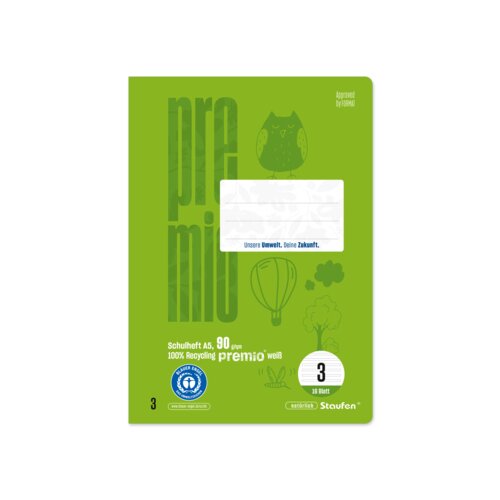 Staufen Schulheft Premio DIN A5 liniert Lineatur 3