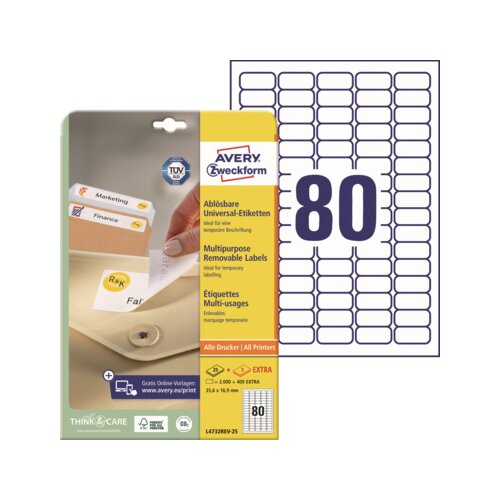 Avery Zweckform Universaletikett 35,6 x 16,9 mm (B x H)