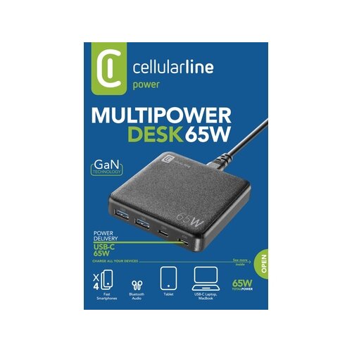 cellularline Ladegerät Kommunikationstechnik Multipower Desk 65W