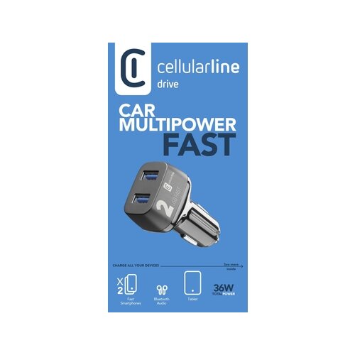 cellularline Kfz-Ladegerät CAR MULTIPOWER 2 FAST