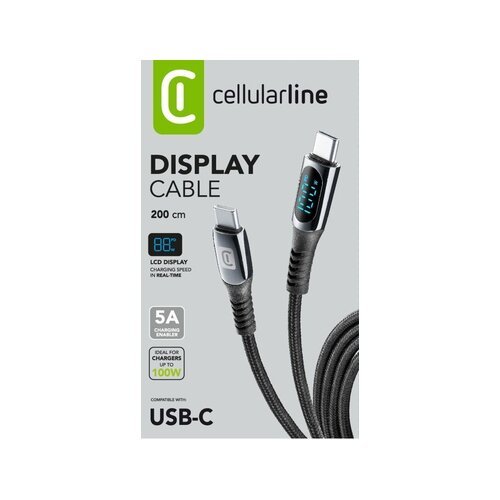 cellularline USB-Kabel DISPLAY CABLE USB-C-Stecker/USB-C-Stecker