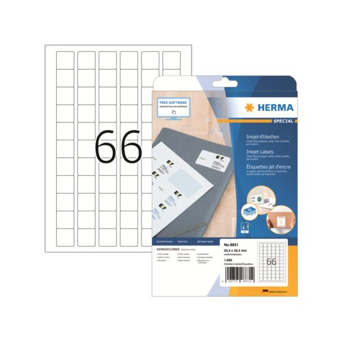 HERMA Universaletikett SPECIAL 25,4 x 25,4 mm (B x H) 1.650 Etik./Pack.