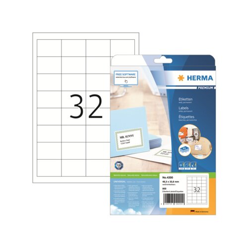 HERMA Universaletikett PREMIUM 48,3 x 33,8 mm (B x H)