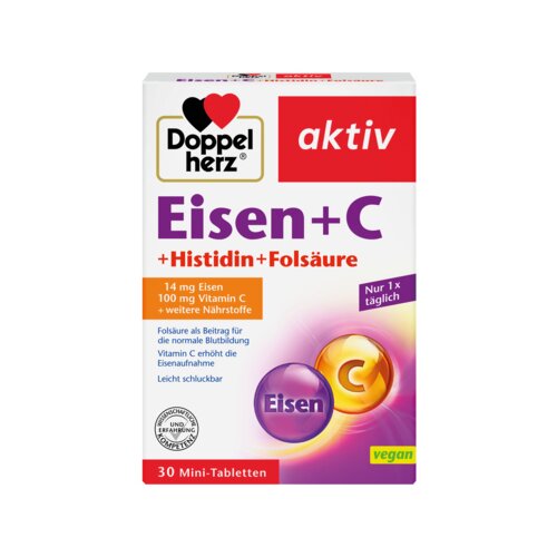 Doppelherz Nahrungsergänzungsmittel aktiv Eisen + C + Histidin + Folsäure