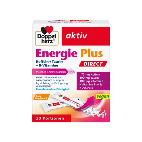 Doppelherz Nahrungsergänzungsmittel aktiv Energie Plus Direct Koffein + Taurin + B-Vitamine