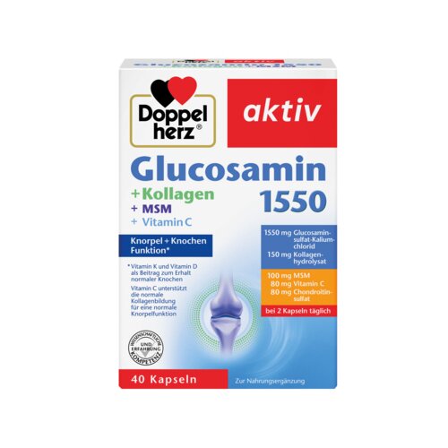 Doppelherz Nahrungsergänzungsmittel aktiv Glucosamin 1550 + Kollagen + MSM + Vitamin C