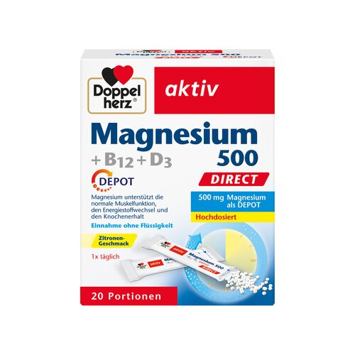 Doppelherz Nahrungsergänzungsmittel aktiv Magnesium 500 + B12 + D3 DEPOT DIRECT
