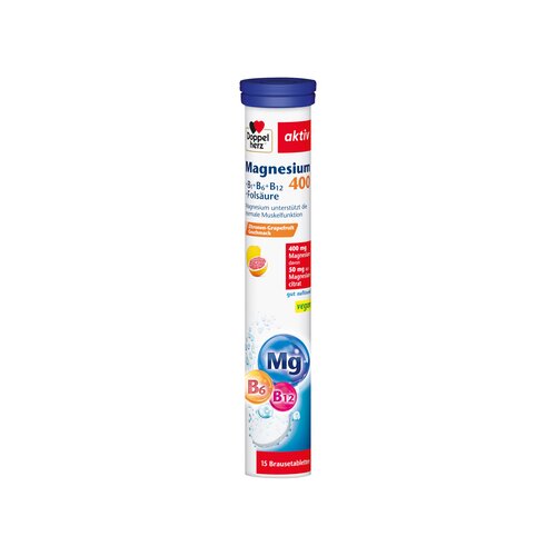 Doppelherz Nahrungsergänzungsmittel aktiv Magnesium 400 + B1 + B6 + B12 + Folsäure