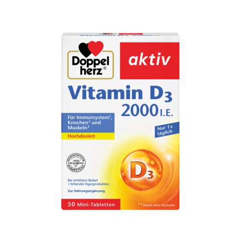 Doppelherz Nahrungsergänzungsmittel aktiv Vitamin D3 2000 I.E.