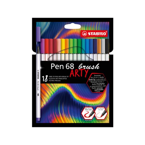 STABILO® Pinselstift Pen 68 ARTY 18 St./Pack.