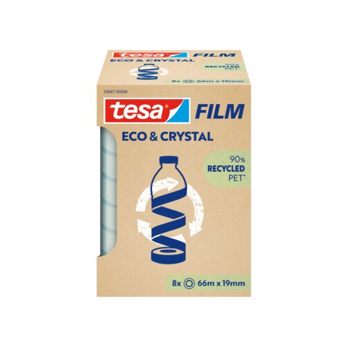 tesa® Klebefilm Eco & Crystal 19 mm x 66 m (B x L) 8 St./Pack.