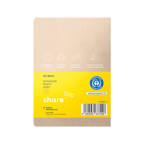 share Notizheft DIN A6 liniert