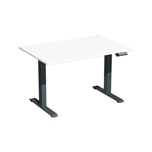 Geramöbel Schreibtisch Elevate Basic 1.200 x 730-1.230 x 800 mm (B x H x T) anthrazit