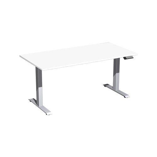 Geramöbel Schreibtisch Elevate Basic 1.600 x 730-1.230 x 800 mm (B x H x T) silber