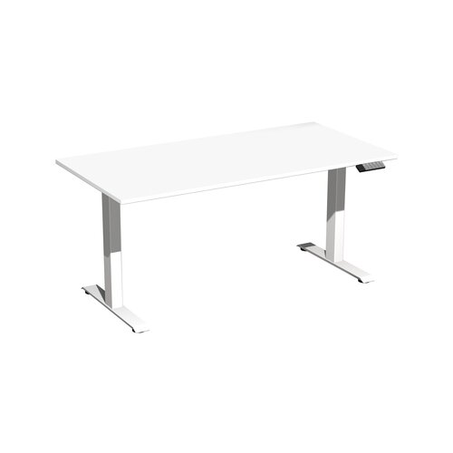 Geramöbel Schreibtisch Elevate Basic 1.600 x 730-1.230 x 800 mm (B x H x T) weiß