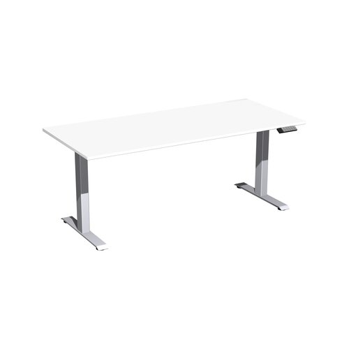 Geramöbel Schreibtisch Elevate Basic 1.800 x 730-1.230 x 800 mm (B x H x T) silber