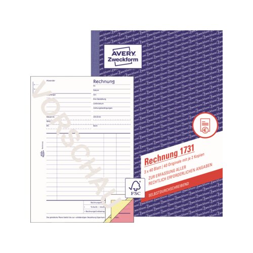 Avery Zweckform Rechnung 1731