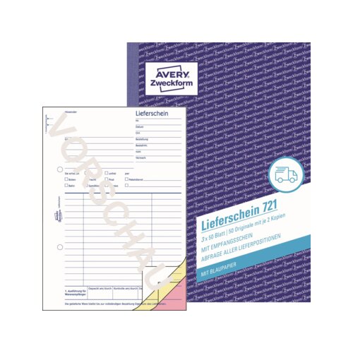 Avery Zweckform Lieferschein 721