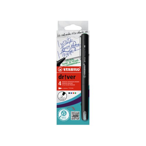 STABILO® Fineliner dr!ver 4 St./Pack.