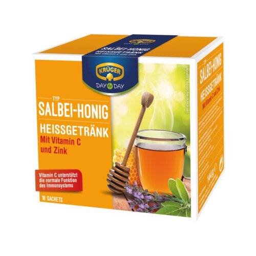 KRÜGER DAY by DAY Nahrungsergänzungsmittel Heißgetränk Salbei-Honig