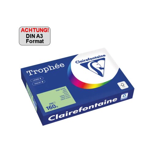 Clairefontaine Kopierpapier Trophée Color DIN A3 160 g/m² 250 Bl./Pack.