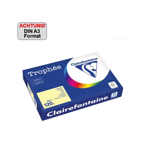 Clairefontaine Kopierpapier Trophée Color DIN A3 120 g/m² 250 Bl./Pack.