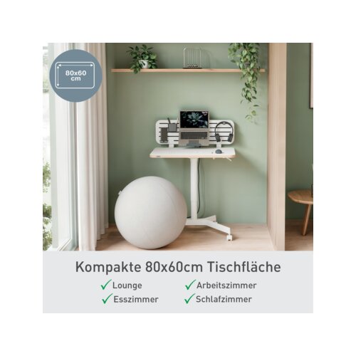 Leitz Schreibtisch Ergo 600 x 750-1.140 x 800 mm (B x H x T) pneumatisch