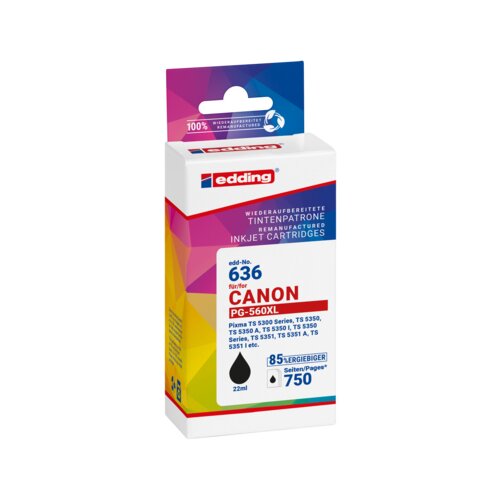 edding Tintenpatrone Kompatibel mit Canon PG-560XL schwarz
