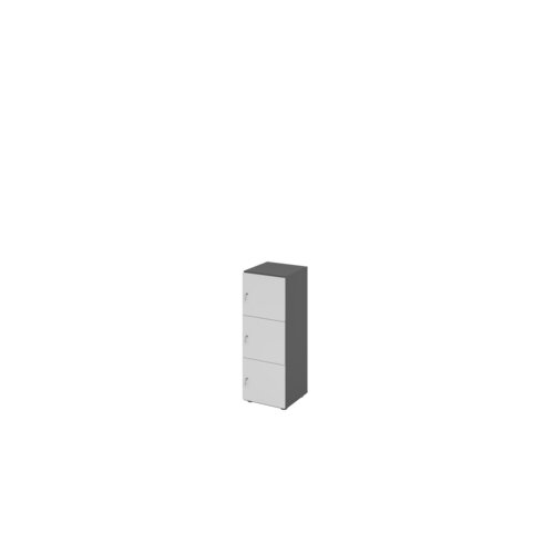 Hammerbacher Schließfachschrank 400 x 1.100 x 420 mm (B x H x T) 3 Fächer grau