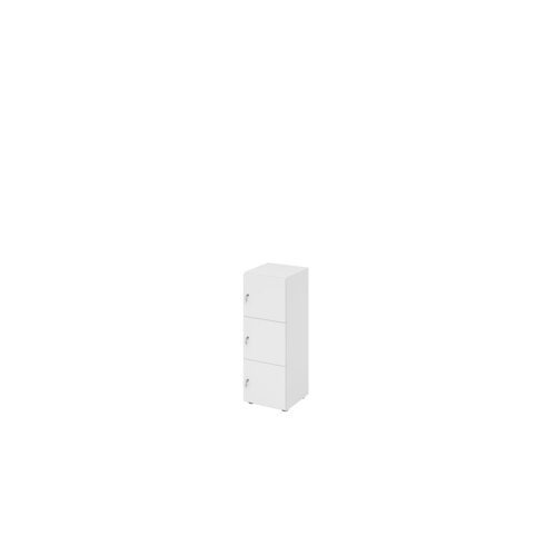 Hammerbacher Schließfachschrank 400 x 1.100 x 420 mm (B x H x T) 3 Fächer weiß