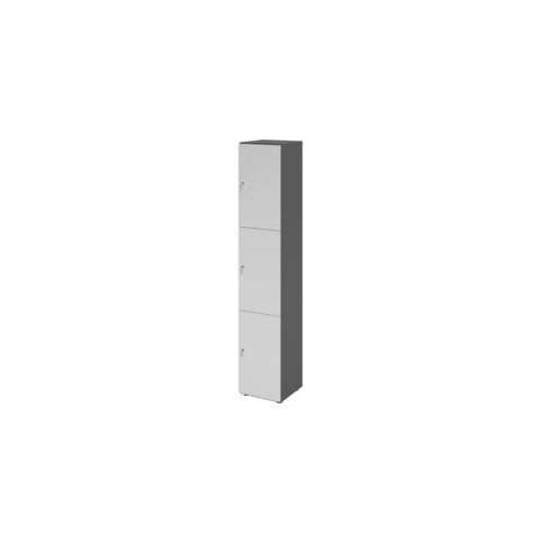 Hammerbacher Schließfachschrank 400 x 2.156 x 420 mm (B x H x T) 3 Fächer grau
