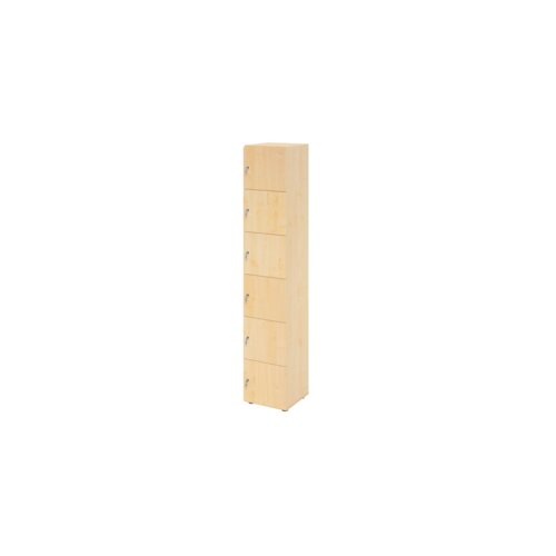 Hammerbacher Schließfachschrank 400 x 2.156 x 420 mm (B x H x T) 6 Fächer ahorn