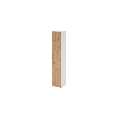 Hammerbacher Schließfachschrank 400 x 2.156 x 420 mm (B x H x T) 6 Fächer eiche