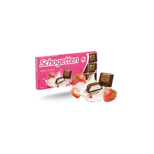 Schogetten Schokolade 100 g/Pack. Joghurt-Erdbeer