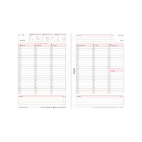 Chronoplan Einlage Kalender 2026