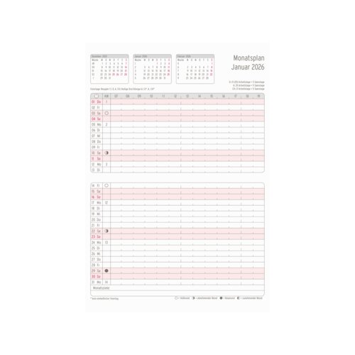 Chronoplan Einlage Kalender 2026