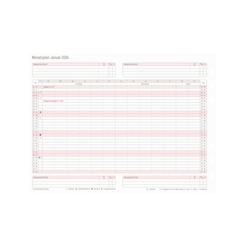 Chronoplan Einlage Kalender 2026 DIN A5