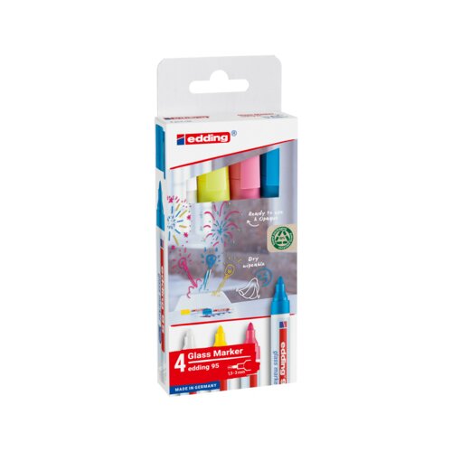 edding Glasboardmarker 95 4 St./Pack. Kartonschachtel