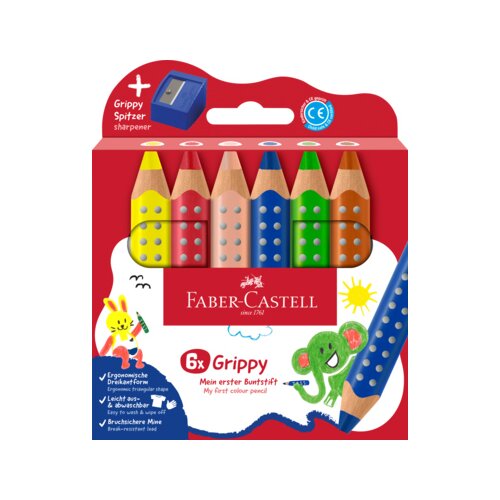 Faber-Castell Buntstift Grippy 6 St./Pack. inkl. Grippy Spitzer