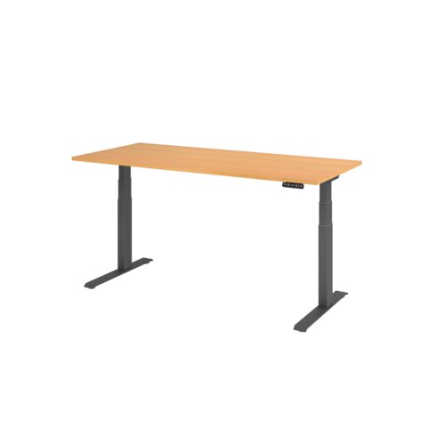 Hammerbacher Schreibtisch Basic 1.800 x 640 x 1.290 x 800 mm (B x H x T) buche