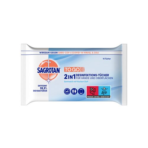 Sagrotan Desinfektionstücher To Go 2in1