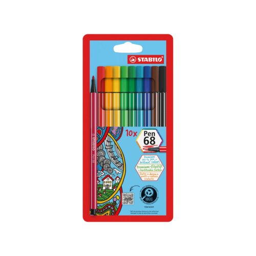 STABILO® Fasermaler Pen 68 10 St./Pack.