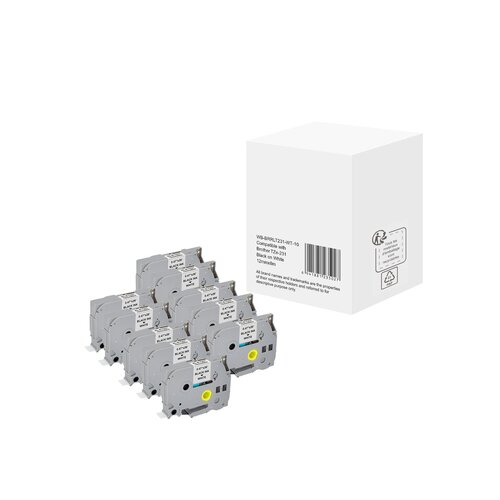 Schriftbandkassette Kompatibel mit Brother TZe-231 10 St./Pack.