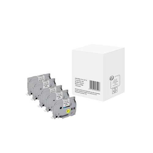 Schriftbandkassette Kompatibel mit Brother TZe-231 5 St./Pack.